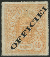 DIENSTMARKEN D 8Ib *, 1875, 40 C. Mattorange OFFICIEL, Type I, Falzrest, Pracht, Gepr. Engel, Mi. 220.- - Servizio