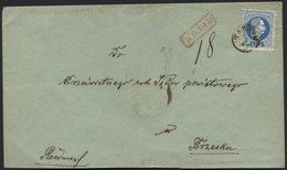 ÖSTERREICH 38I BRIEF, 1867, 10 Kr. Blau, Grober Druck, 2x (vorder- Und Rückseitig) Auf Brief Von TARNOW (Fingerhutstempe - Sonstige & Ohne Zuordnung