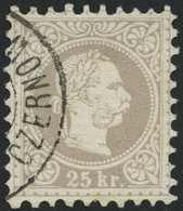 ÖSTERREICH 40IIa O, 1874, 25 Kr. Lilagrau, Feiner Druck, Pracht, Gepr. Dr. Ferchenbauer, Mi. 200.- - Sonstige & Ohne Zuordnung