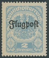 ÖSTERREICH 1918-1938 III **, 1922, 2 Kr. Grünlichblau, Stumpfer Zahn Sonst Postfrisch, Pracht, Mi. 80.- - Gebraucht