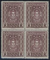 ÖSTERREICH 1918-1938 406AI VB **, 1923, 3000 Kr. Dunkelbraunkarmin, Gezähnt L 121/2, Im Viererblock, Postfrisch Pracht,  - Gebraucht