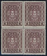 ÖSTERREICH 1918-1938 406AI VB **, 1923, 3000 Kr. Dunkelbraunkarmin, Gezähnt L 121/2, Im Viererblock, Postfrisch Pracht,  - Used Stamps