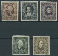 ÖSTERREICH 1918-1938 418-24B **, 1922, Komponisten Und Musiker, Gezähnt L 111/2, Postfrisch, 5 Pachtwerte, Mi. 550.- - Used Stamps