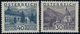 ÖSTERREICH 1918-1938 506/7 **, 1929, 30 Und 40 G. Landschaften, Postfrisch, 2 Prachtwerte, Mi. 180.- - Gebraucht