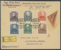 ÖSTERREICH 1918-1938 524-29 BRIEF, 1931, Dichter Mit Tagesstempeln GRAZ 1 Auf Nachnahmebrief In Die Schweiz, Pracht, Mi. - Gebraucht