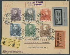 ÖSTERREICH 1918-1938 524-29 BRIEF, 1931, Dichter Mit Tagesstempeln GRAZ 1 FLUGPOST Auf Eil-Einschreibbrief In Die Schwei - Usati