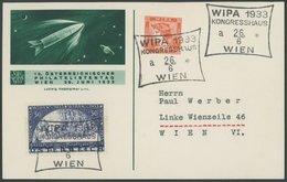 ÖSTERREICH 1918-1938 555A BRIEF, 1933, 50 G. WIPA, Gewöhnliches Papier, Mit Sonderstempel Und Vignette Auf Prachtkarte - Gebraucht