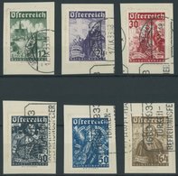 ÖSTERREICH 1918-1938 557-62 BrfStk, 1933, Katholikentag, Sonderstempel, Prachtsatz Auf Briefstücken, Mi. 280.- - Gebraucht