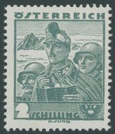 ÖSTERREICH 1918-1938 584 *, 1934, 2 S. Bläulichgrün, Falzrest, Pracht - Gebraucht