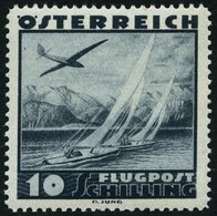 ÖSTERREICH 612 **, 1935, 10 S. Flugzeug über Landschaften, Pracht, Mi. 110.- - Gebraucht