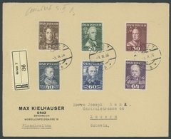 ÖSTERREICH 1918-1938 617-22 BRIEF, 1935, Herrführer Mit Tagesstempeln GRAZ 7 Auf Einschreibbrief In Die Schweiz, Pracht - Gebraucht