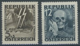 ÖSTERREICH 1945-1949 VI,VII **, 1946, Nicht Ausgegeben: Blitz Und Maske, 2 Postfrische Prachtwerte, Mi. 2600.- - Autres & Non Classés