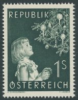 ÖSTERREICH AB 1950 994I **, 1953, 1 S. Weihnachten Mit Plattenfehler Punkt Im Anstrich Des R Von REPUBLIK, Postfrisch, P - Usados