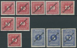 PORTOMARKEN P 64-74 **, 1919, Deutsch-Österreich, Postfrischer Prachtsatz, Mi. 200.- - Segnatasse