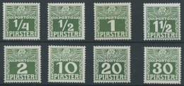 POST IN DER LEVANTE P 6-14xb **, 1908, Ziffer Dunkelgrün, Gestrichenes Papier, Postfrischer Prachtsatz (8 Werte), Mi. 85 - Levante-Marken