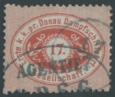DDG 1A O, 1866, 17 Kr. Scharlachrot, Gezähnt L 12, Blauer Ovalstempel, Feinst, Mi. 120.- - Sonstige & Ohne Zuordnung
