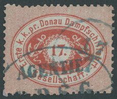 DDG 1A O, 1866, 17 Kr. Scharlachrot, Gezähnt L 12, Blauer Ovalstempel, Feinst, Mi. 120.- - Altri & Non Classificati