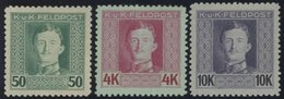 AT-HUNG. FELDPOST ALLG. AUSG. 30,53,55B **, 1915/7, 5 H. Rot, 1 H. Grünblau Und 3 H. Schwarzoliv, Gezähnt L 111/2, Postf - Sonstige & Ohne Zuordnung