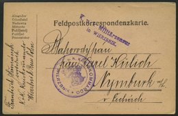 POLEN 1917, Feldpostkarte Aus Wierzbnik Russ. Polen Mit Violettem Zensur-Stempel K.u.K. MILITÄRZENSUR IN WIERZBNIK Und V - Sonstige & Ohne Zuordnung