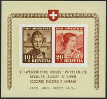 SCHWEIZ BUNDESPOST Bl. 6 **, 1941, Block Kriegs-Winterhilfe, Pracht, Mi. 140.- - Sonstige & Ohne Zuordnung