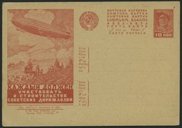 GANZSACHEN P 127I BRIEF, 1931, 10 K. Zeppelin-Ganzsachenkarte, Bild 56, Ungebraucht, Pracht - Cartas & Documentos