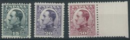 SPANIEN 565/6,568 **, 1930, 15, 20 Und 30 C. König Alfons XII, Rückseitig Blaue Kontrollnummer, 3 Postfrische Prachtwert - Otros & Sin Clasificación