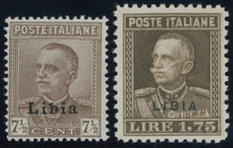 ITALIENISCH-LYBIEN 68,70A **, 1928, 71/2 Und 1.75 L. König Emanuel III, Gezähnt 11, 2 Postfrische Prachtwerte - Libia