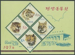 KOREA-NORD Bl. 7 **, 1974, Block Zoo Von Pjöngjang, Postfrisch, Pracht - Korea (Nord-)