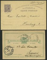 Mosambik 1893/1911, 2 Gebrauchte Ganzsachenkarten Nach Deutschland, Pracht - Mozambique