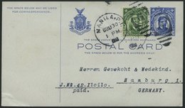 PHILIPPINEN 275 BRIEF, 1913, 2 C. Rizal Als Zusatzfrankatur Auf 2 C. Ganzsachenkarte Nach Hamburg, Pracht - Philippines