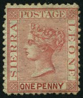 SIERRA LEONE 3AY *, 1872, 1 P. Rosa, Wz. Liegend, Falzreste, Pracht, Mi. 120.- - Sierra Leona (1961-...)