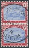SUDAN P 15 O, Portomarken: 1948, 20 M. Zafir, Wz. 3, Im Senkrechten Paar Mit Zentrischem Stempel, Pracht - Other & Unclassified