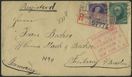 USA 63,68 BRIEF, Scott 221,226, 1896, 3 C. Jackson Und 10 C. Webster Auf Einschreibbrief Nach Freiburg, Pracht - Gebraucht