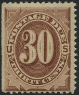 PORTOMARKEN P 6a *, Scott J 6, 1879, 30 C. Braun, Links Ungezähnt, Falzrest, Pracht, $ 350 - Sonstige & Ohne Zuordnung