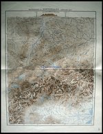 Deutschland, Der Südwestliche Teil, Oro-Hydrographische Karte, Kolorierter Stahlstich Aus Meyers Hand-Atlas, 1875 - Otros & Sin Clasificación