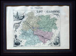 Departement Lot-et-Garonne Mit Teilansicht Von Miramont Und Dekorativer Personenstaffage, Farbiger Stahlstich Von M. Vui - Altri & Non Classificati