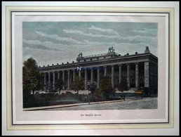 BERLIN: Das Königliche Museum, Kolorierter Holzstich Um 1880 - Litografía