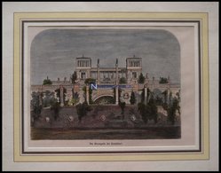 BERLIN: Die Orangerie Bei Sanssouci, Kolorierter Holzstich Um 1880 - Litografia