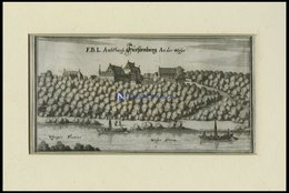 FÜRSTENBERG, Gesamtansicht, Kupferstich Von Merian Um 1645 - Lithographien