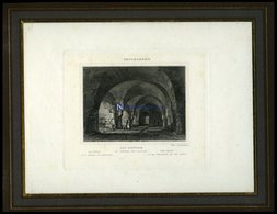 HEIDELBERG: Das Gewölbe Am Eingang Ins Schloß, Stahlstich Von Lindemann Um 1840 - Lithographien