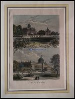 POTSDAM: Das Neue Palais Und Die Communs. Auf Einem Blatt, Kolorierter Holzstich Um 1880 - Lithographien