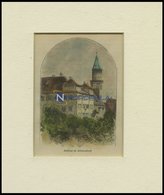 SCHORNDORF: Das Schloß, Kolorierter Holzstich Um 1880 - Lithographien