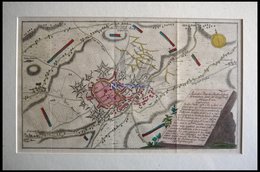 SCHWEIDNITZ, Festungsplan Während Der Belagerung Vom 1.4.1758, Altkolorierter Kupferstich Von Ben Jochai Bei Raspische B - Lithographies