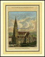 STUTTGART: Die Kirche, Kolorierter Holzstich Von Clerget Um 1880 - Lithographien