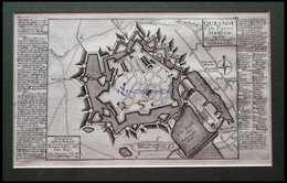 QUESNOY: Grafschaft Hennegau, Kupferstich-Plan Von Bodenehr Um 1720 - Lithographien