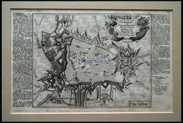 CAMBRAY, Gesamtansicht Aus Der Vogelschau, Kupferstich-Plan Von Bodenehr Um 1720 - Litografía
