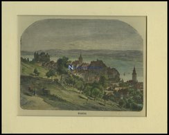 GRANDSON, Gesamtansicht, Kolorierter Holzstich Um 1880 - Lithographien
