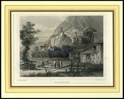 SARGANS, Teilansicht, Stahlstich Von Rohbock/Cooke Um 1840 - Lithographien