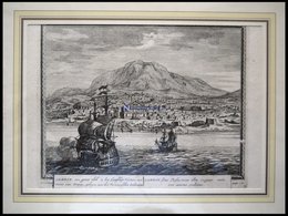 IRAN: Gamron, Gesamtansicht Mit Schiffen Im Vordergrund, Kupferstich Von Schenk Um 1702 - Lithographien