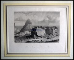 ISRAEL: Fischerwohnungen Am Schwarzen Meer, Stahlstich Von Geyer/French Um 1840 - Lithographies